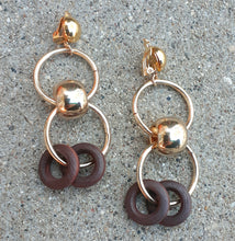Load image into Gallery viewer, Handmade Natural Wooden Multi hoop Clip On Earrings Kargo Fresh

