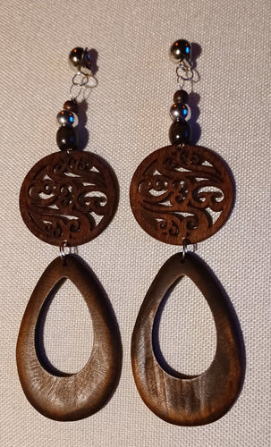 Handmade Natural wood Clip On Earrings Kargo Fresh