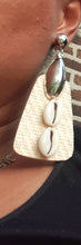 Load image into Gallery viewer, Handmade Raffia and Cowrie Shell Clip On Earrings Kargo Fresh

