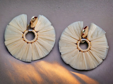 Load image into Gallery viewer, Handmade Raffia fan Clip On Earrings large Kargo Fresh
