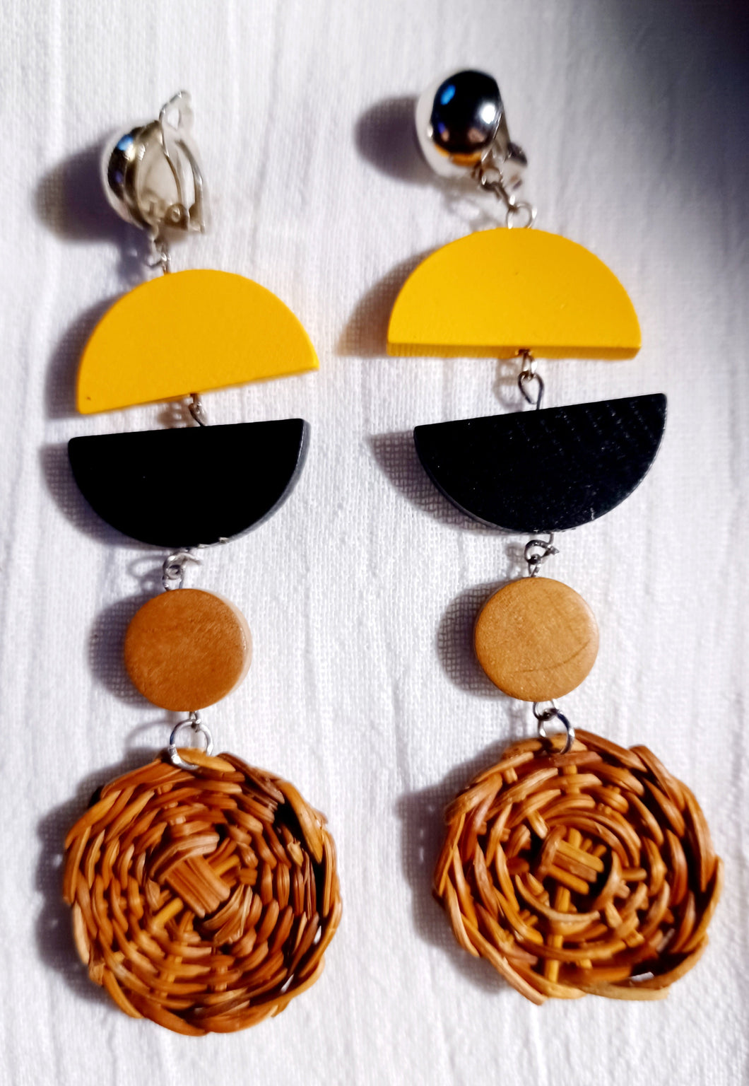 Handmade Rattan Clip Earrings Kargo Fresh