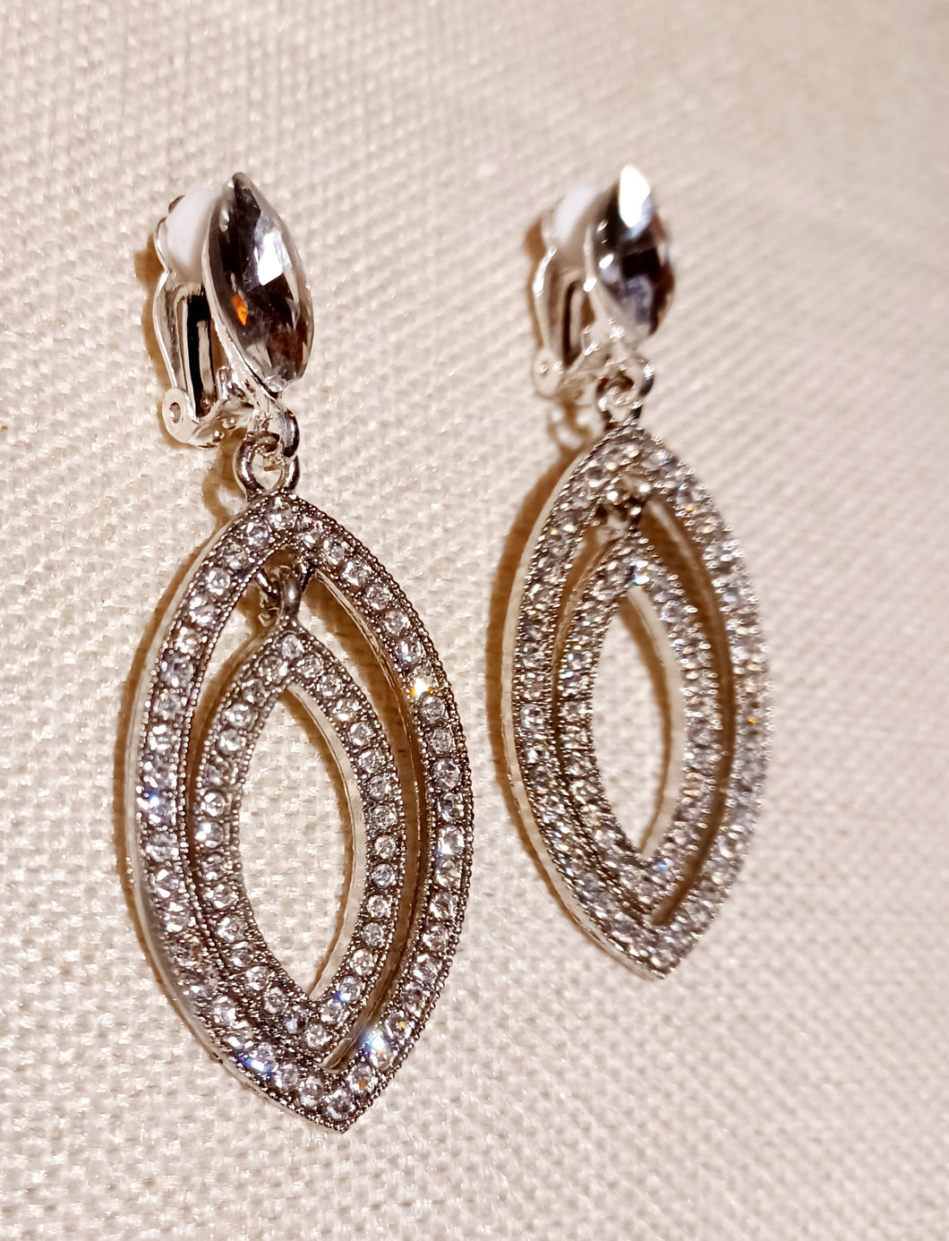 Handmade Rhinestone Clip On Hoop Earrings Kargo Fresh