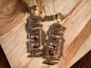 Handmade Rhinestone Queen statement earrings Kargo Fresh