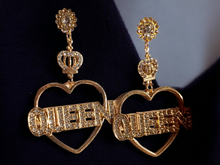 Load image into Gallery viewer, Handmade Rhinestone Queen statement earrings Kargo Fresh
