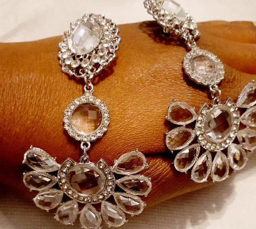 Handmade Rhinestone clip on Earrings Kargo Fresh