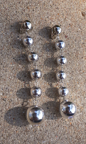 Handmade Silver Ball Dangle Clip On Earrings Kargo Fresh
