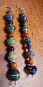 Handmade Ugandan Paper Bead Earrings (5 inch) Kargo Fresh