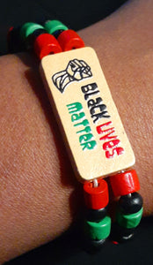 Handmade Wood Bead RBG Black Lives Matter Bracelet Kargo Fresh