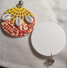 Load image into Gallery viewer, Handmade Wood and Cowrie Clip On Earrings Kargo Fresh
