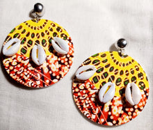 Load image into Gallery viewer, Handmade Wood and Cowrie Clip On Earrings Kargo Fresh
