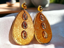 Load image into Gallery viewer, Handmade Wood and Cowrie Shell  Clip On Earrings Kargo Fresh
