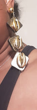 Load image into Gallery viewer, Handmade Wood and Cowrie Shell Clip On Earrings Kargo Fresh
