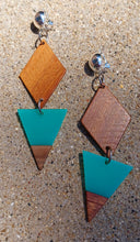 Load image into Gallery viewer, Handmade Wood and acrylic Clip on Earrings Kargo Fresh
