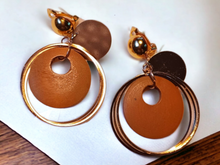 Load image into Gallery viewer, Handmade Wood and hoop Clip Earrings Kargo Fresh
