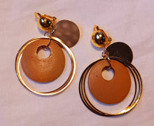 Load image into Gallery viewer, Handmade Wood and hoop Clip Earrings Kargo Fresh
