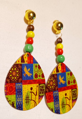 Handmade Wooden Abstract Clip On Earrings Kargo Fresh