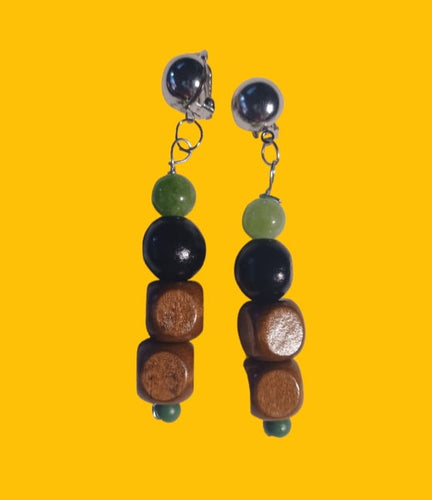 Handmade Wooden Boho Clip Earrings Kargo Fresh