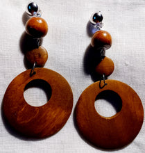Load image into Gallery viewer, Handmade Wooden Boho Clip On Earrings Kargo Fresh
