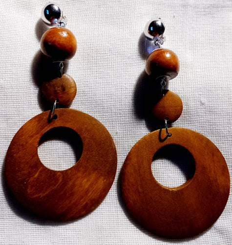 Handmade Wooden Boho Clip On Earrings Kargo Fresh
