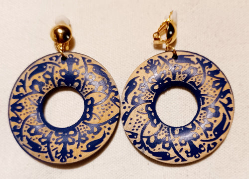 Handmade Wooden Boho Clip On Earrings Kargo Fresh