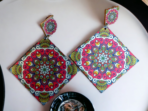 Handmade Wooden Boho Style Clip Earrings Kargo Fresh