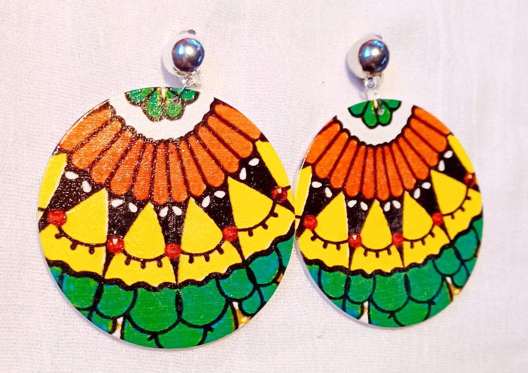 Handmade Wooden Boho Style Clip Earrings Kargo Fresh