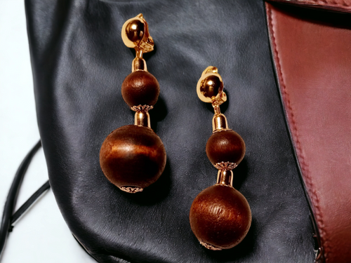 Handmade Wooden Clip Earrings Kargo Fresh