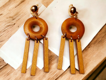 Load image into Gallery viewer, Handmade Wooden Clip Earrings Kargo Fresh
