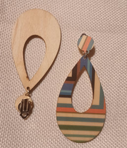 Handmade Wooden Clip Earrings Kargo Fresh