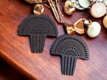 Load image into Gallery viewer, Handmade Wooden Clip On Afro Pick Earrings Kargo Fresh
