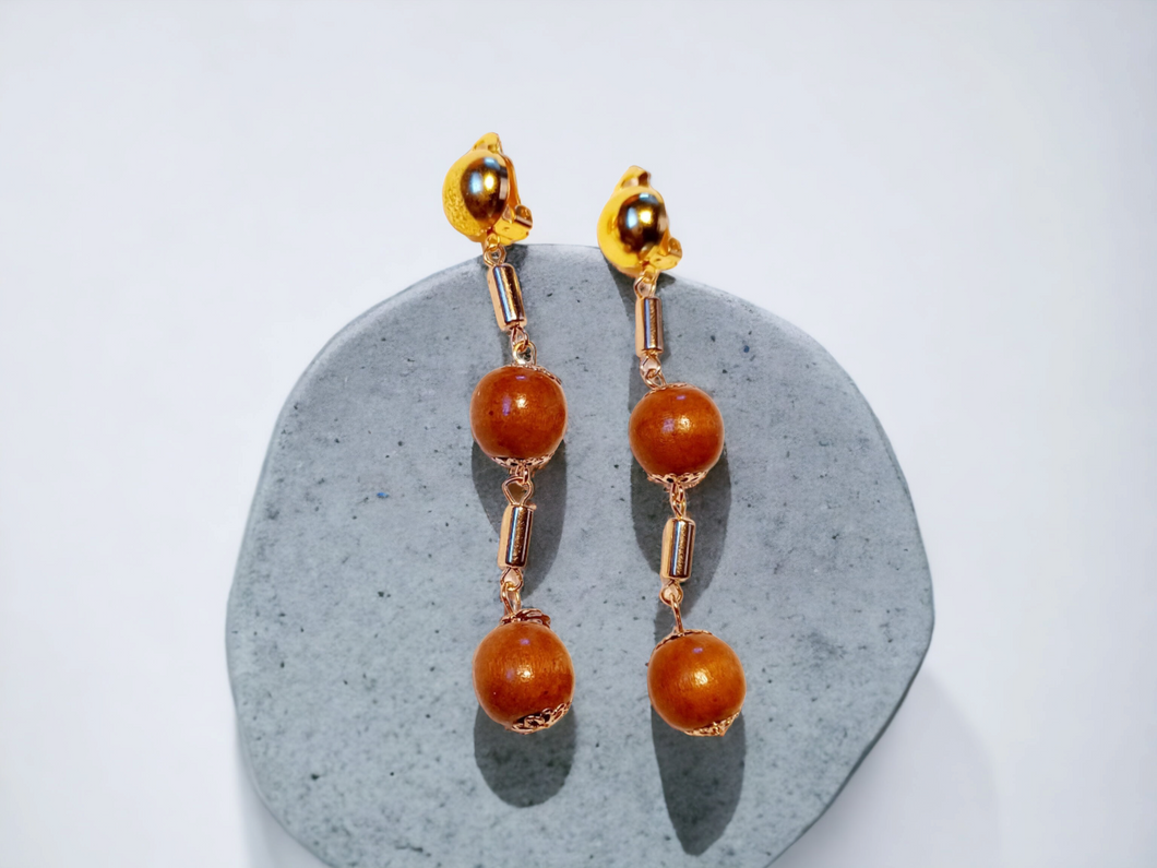 Handmade Wooden Clip on  Earrings Kargo Fresh