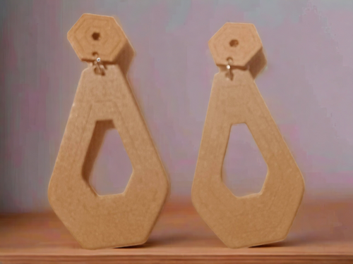 Handmade Wooden Minimalist geometric Clip Earrings Kargo Fresh