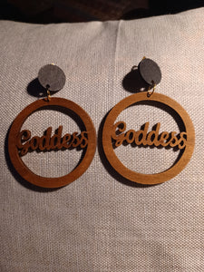 Handmade Wooden goddess clip on earrings Kargo Fresh