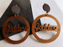 Load image into Gallery viewer, Handmade Wooden goddess clip on earrings Kargo Fresh
