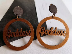 Handmade Wooden goddess clip on earrings Kargo Fresh