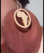 Load image into Gallery viewer, Handmade XL Wooden Africa Hoop Earrings Kargo Fresh
