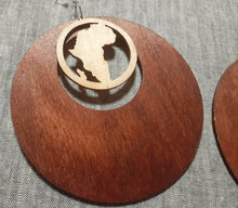 Load image into Gallery viewer, Handmade XL Wooden Africa Hoop Earrings Kargo Fresh
