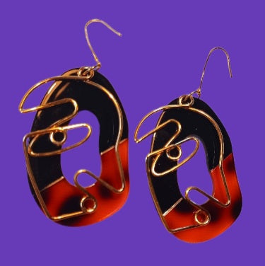 Handmade abstract acrylic  design earrings Kargo Fresh
