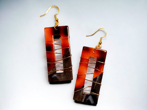 Handmade abstract acrylic  design earrings Kargo Fresh