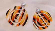 Load image into Gallery viewer, Handmade abstract acrylic spiral design earrings Kargo Fresh
