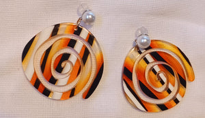 Handmade abstract acrylic spiral design earrings Kargo Fresh