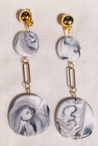 Handmade acrylic dangle clip on earrings Kargo Fresh