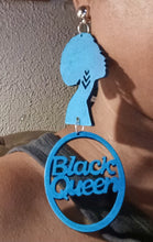 Load image into Gallery viewer, Handmade afrocentric black queen statement clip on earrings Kargo Fresh
