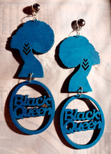 Load image into Gallery viewer, Handmade afrocentric black queen statement clip on earrings Kargo Fresh
