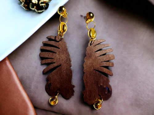 Handmade afrocentric mask clip on earrings Kargo Fresh