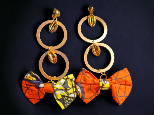 Handmade ankara bow clip on earrings Kargo Fresh