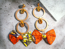 Load image into Gallery viewer, Handmade ankara bow clip on earrings Kargo Fresh
