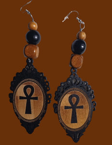 Handmade ankh cameo earrings Kargo Fresh