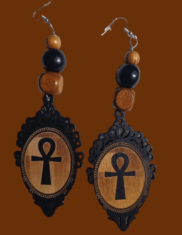 Handmade ankh cameo earrings Kargo Fresh