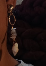 Load image into Gallery viewer, Handmade authentic shell and crystal clip on earrings Kargo Fresh
